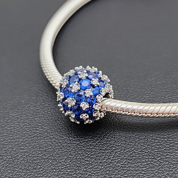 Pandora Jewelry - Pandora Pave Round Blue Charm